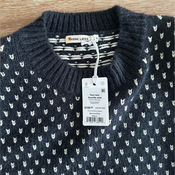 Marine Layer Alma Puff Sleeve Sweater NEW! - Picture 2 of 9